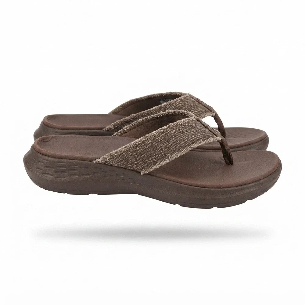 Skechers Parson SD Gino Sandals Mens Size 9 Chocolate Brown Flip Flops **NEW**